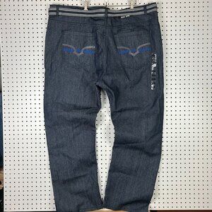 Red Ape Blue Y2K Baggy Jean 46x32 Belt Deadstock Streetwear Skate Wide Leg Denim